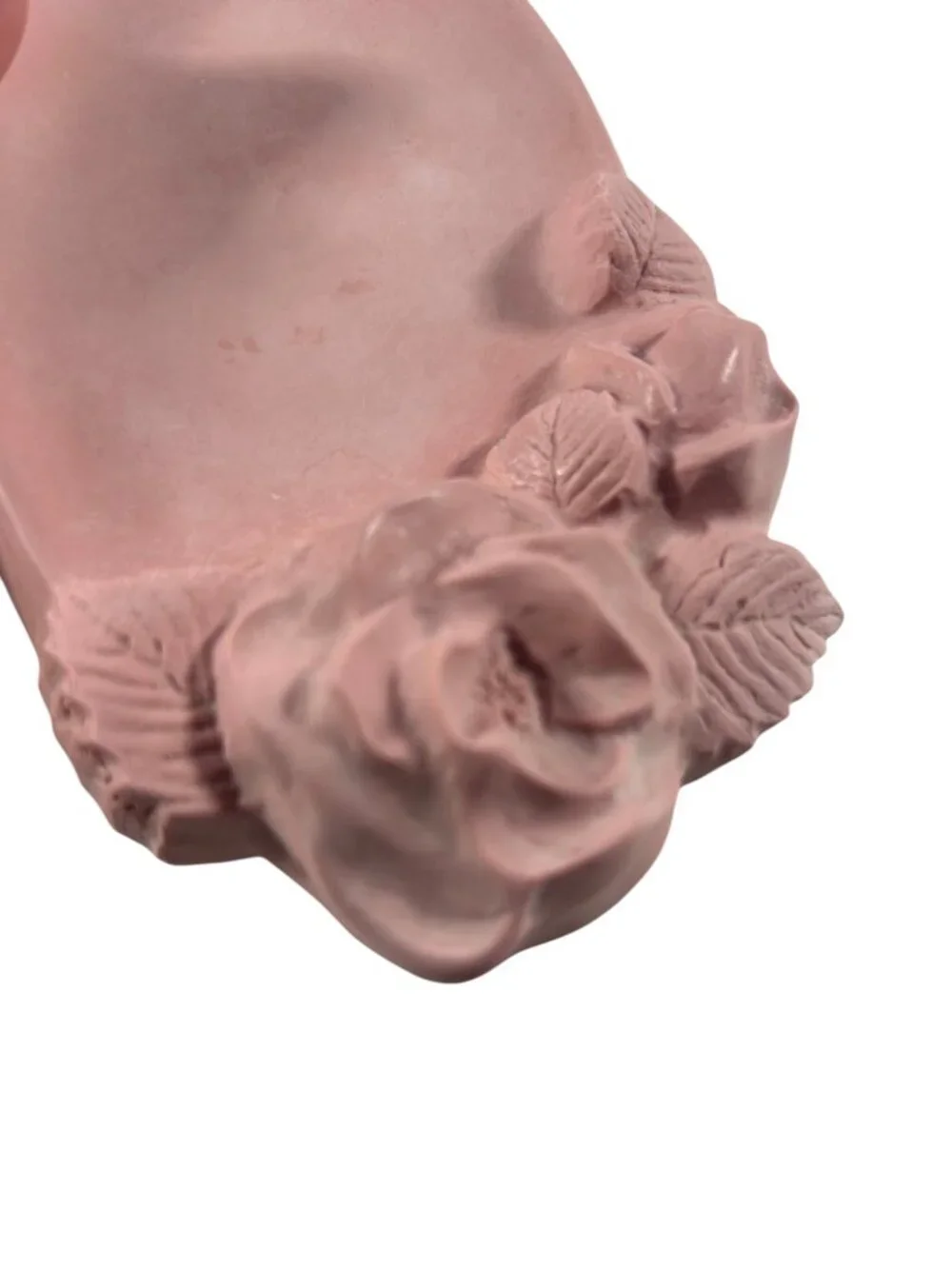 Vintage Dina Soapstone Soap Dish Rose Pink Flower Cottagecore Bathroom Decor